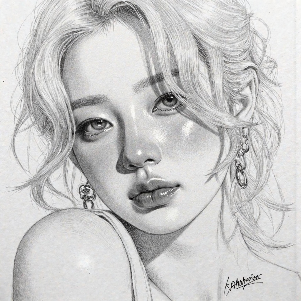 Hyperrealistic B&W graphite pencil sketch ABSOLUTE MASTERPIECE of altísima calidad de dibujo on textured paper with visibl...