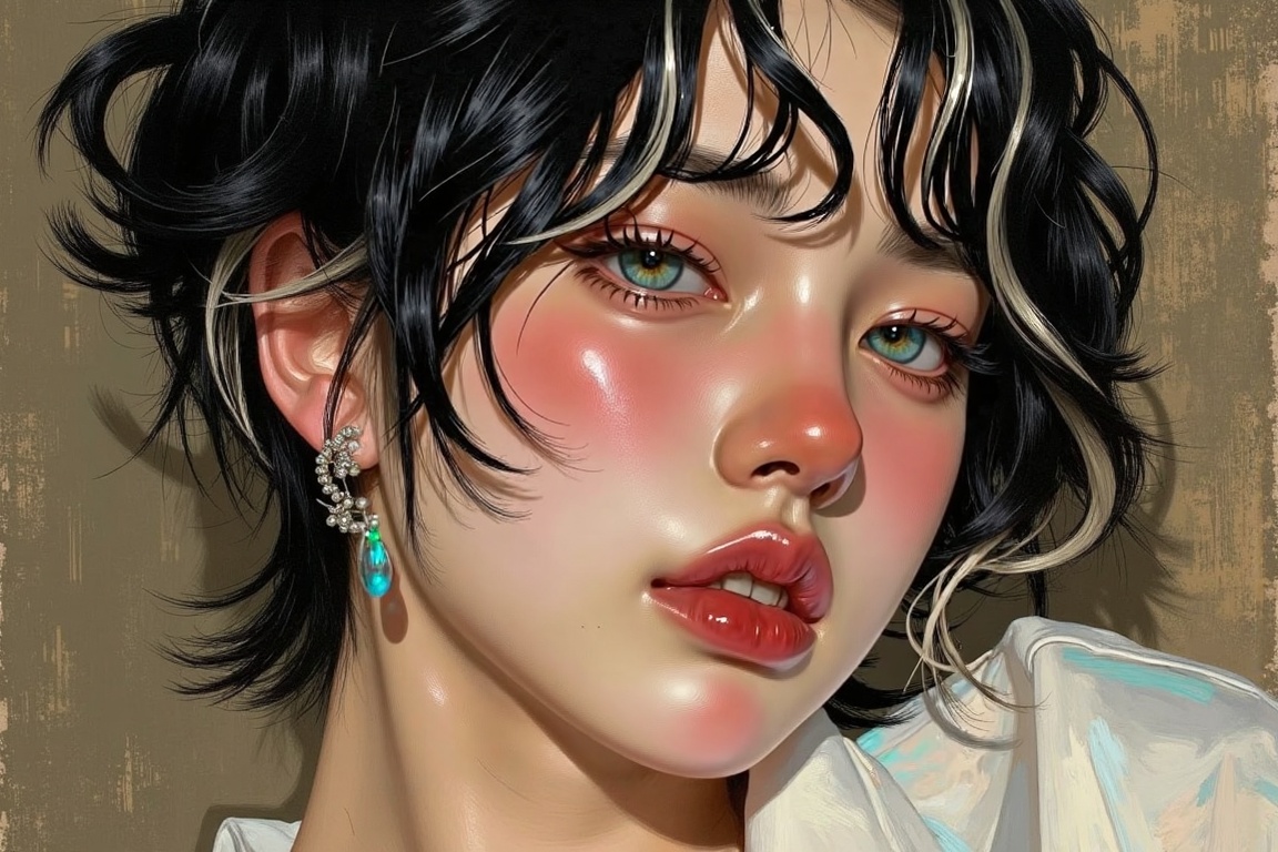 cienmatic korean beautifull face,  plum libs,  sensual on Tensor.Art