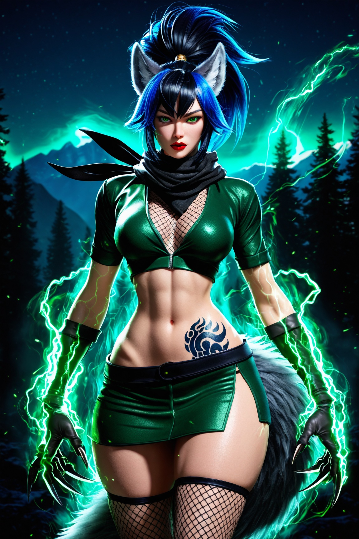 1girl,  wolf girl,  wolf ears on Tensor.Art