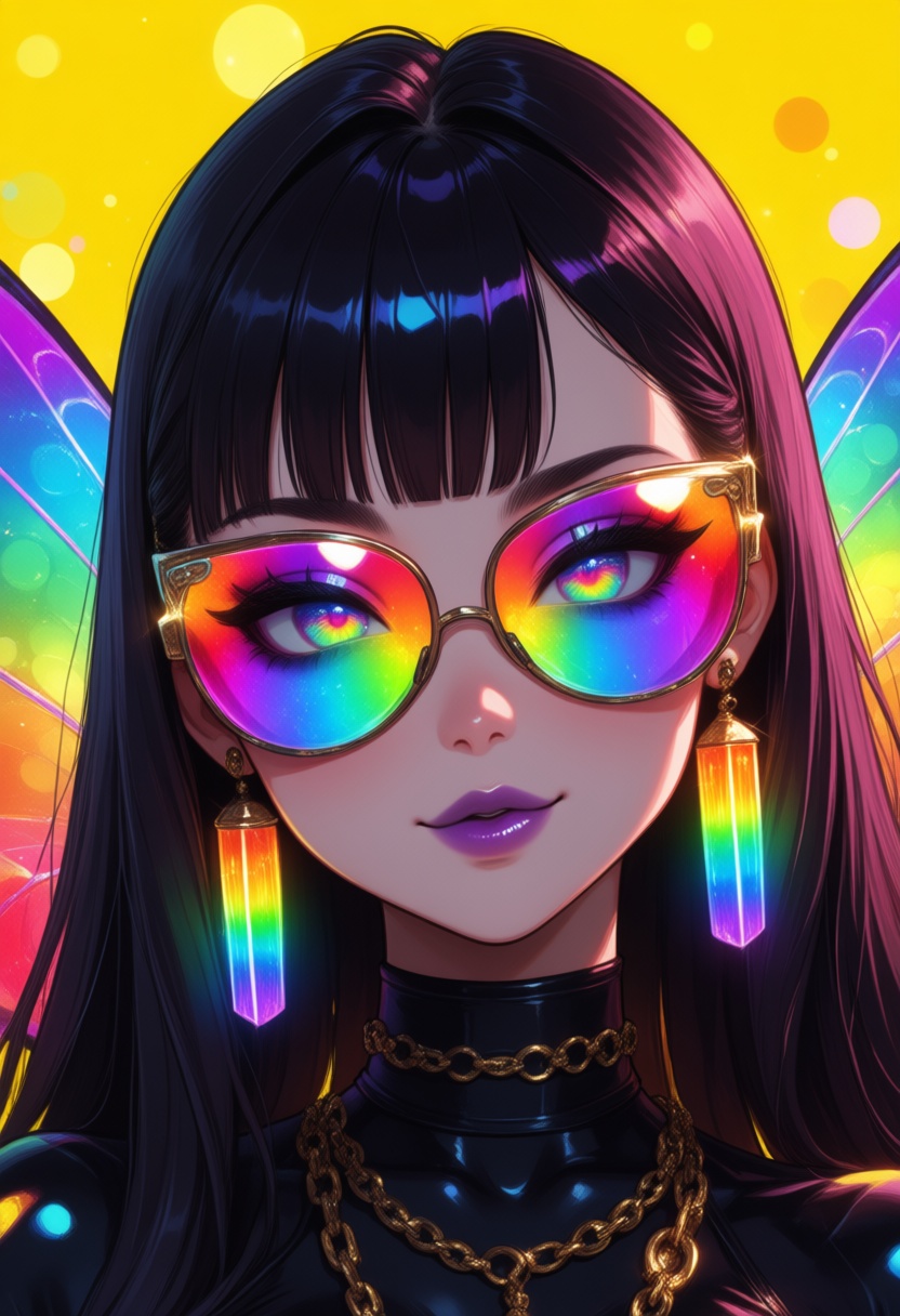 vibrant cyberpunk anime portrait,  masterpiece,  best quality on Tensor.Art