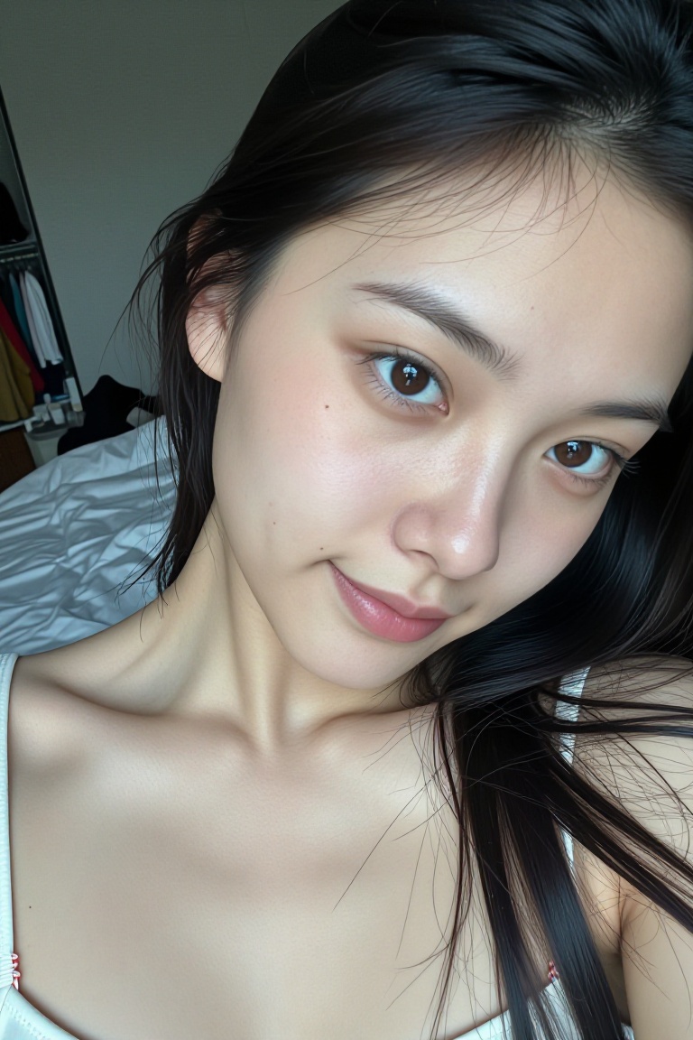 detailed skin,  female features,  black hair on Tensor.Art
