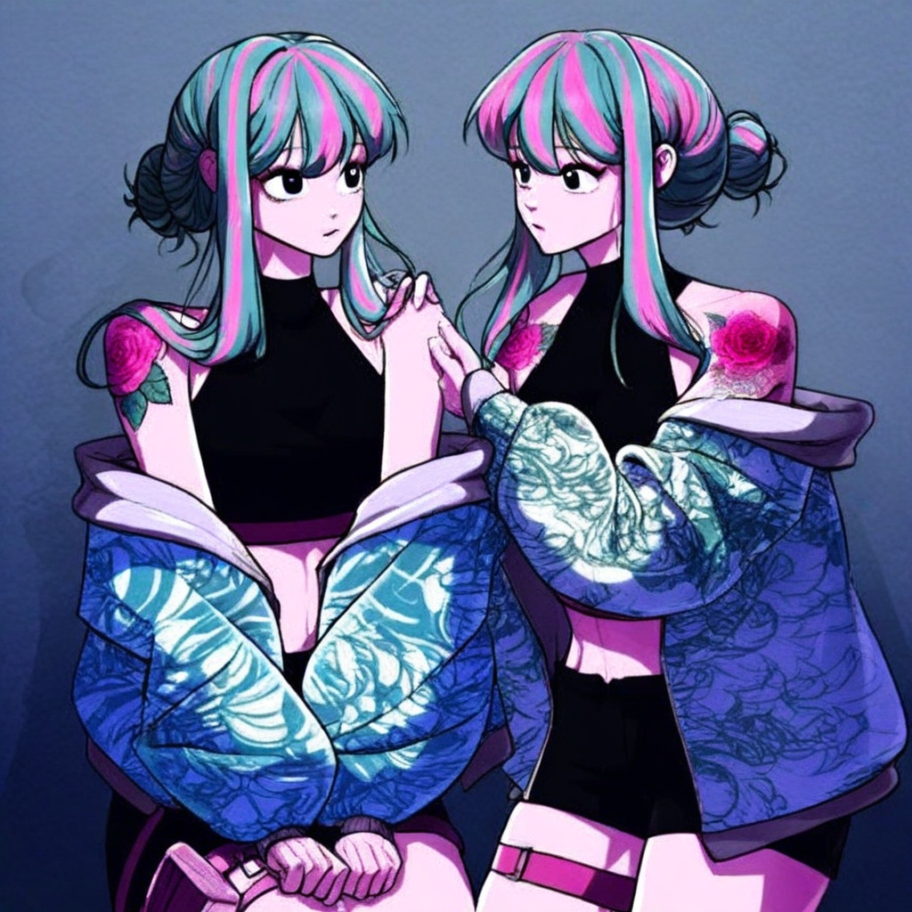 Woo Cho-long,  long hair,  mint hair on Tensor.Art