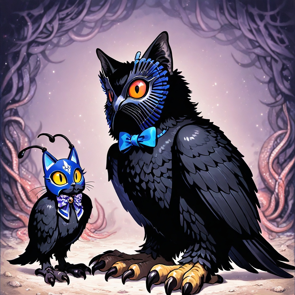 talons,  bowtie,  black cat on Tensor.Art