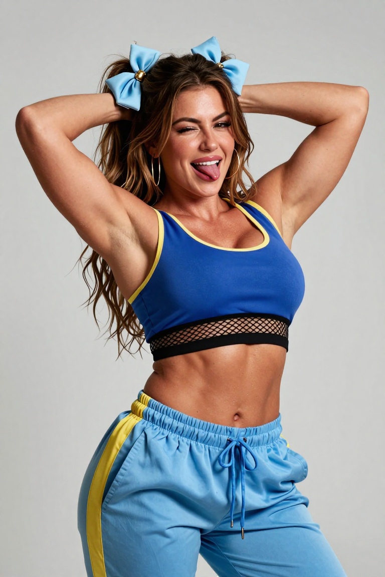 photorealistic image of a fit curvy young woman early-mid 20s,  large bust,  defined abs on Tensor.Art