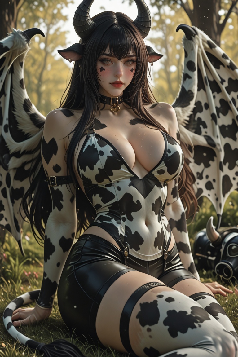 Bovara,  cow tail,  wings on Tensor.Art