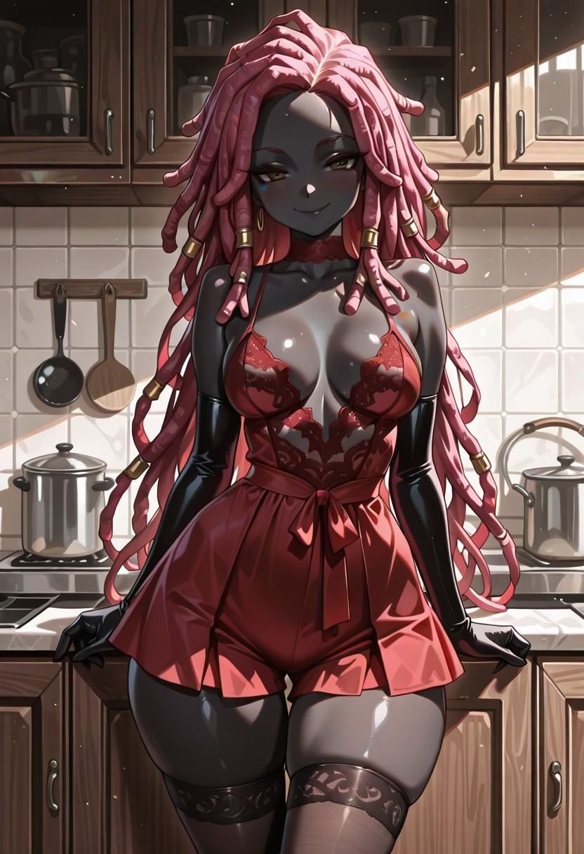 1girl,  Xiara-W,  black skin on Tensor.Art