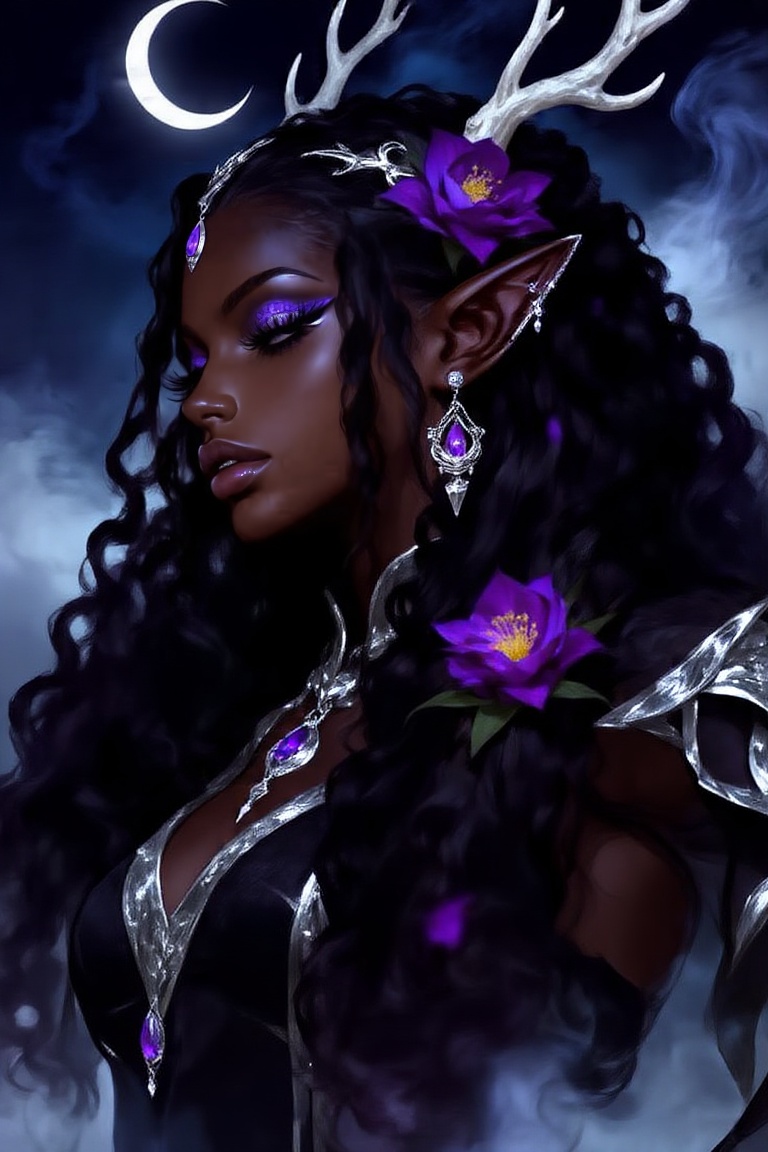 solo,  long curly hair,  dark skinned on Tensor.Art