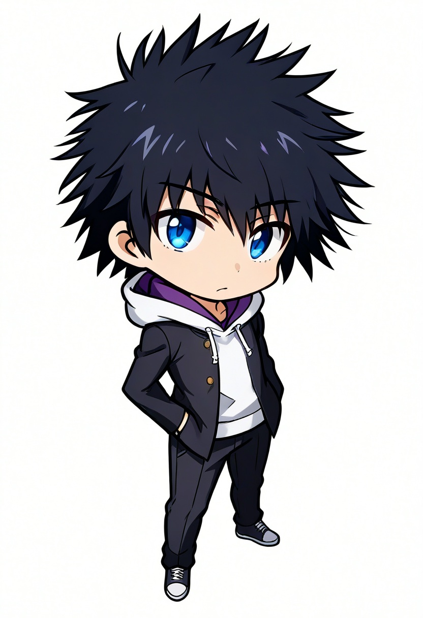 kamijou touma,  light novel style,  chibi on Tensor.Art