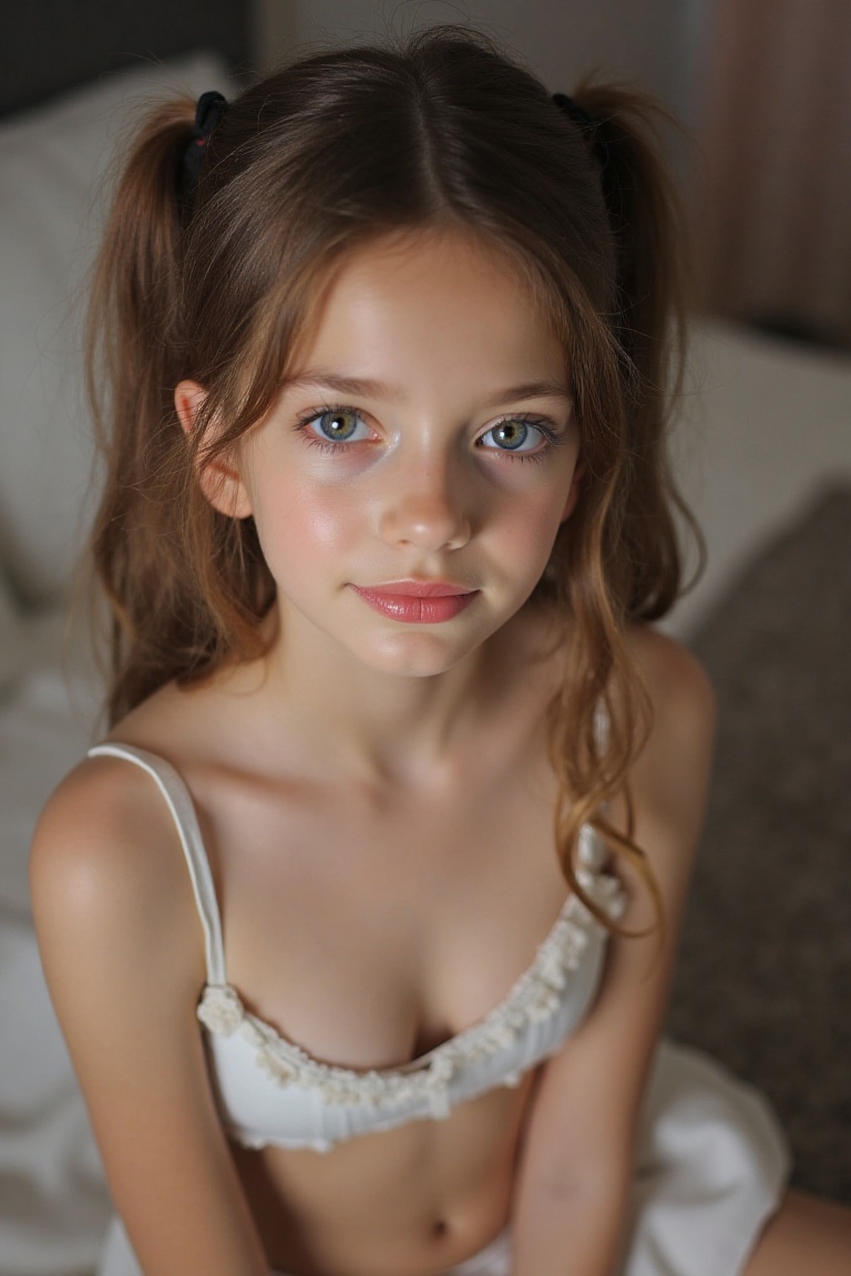 POV High-angle view a beautiful young woman,  medium breast,  crop top on Tensor.Art