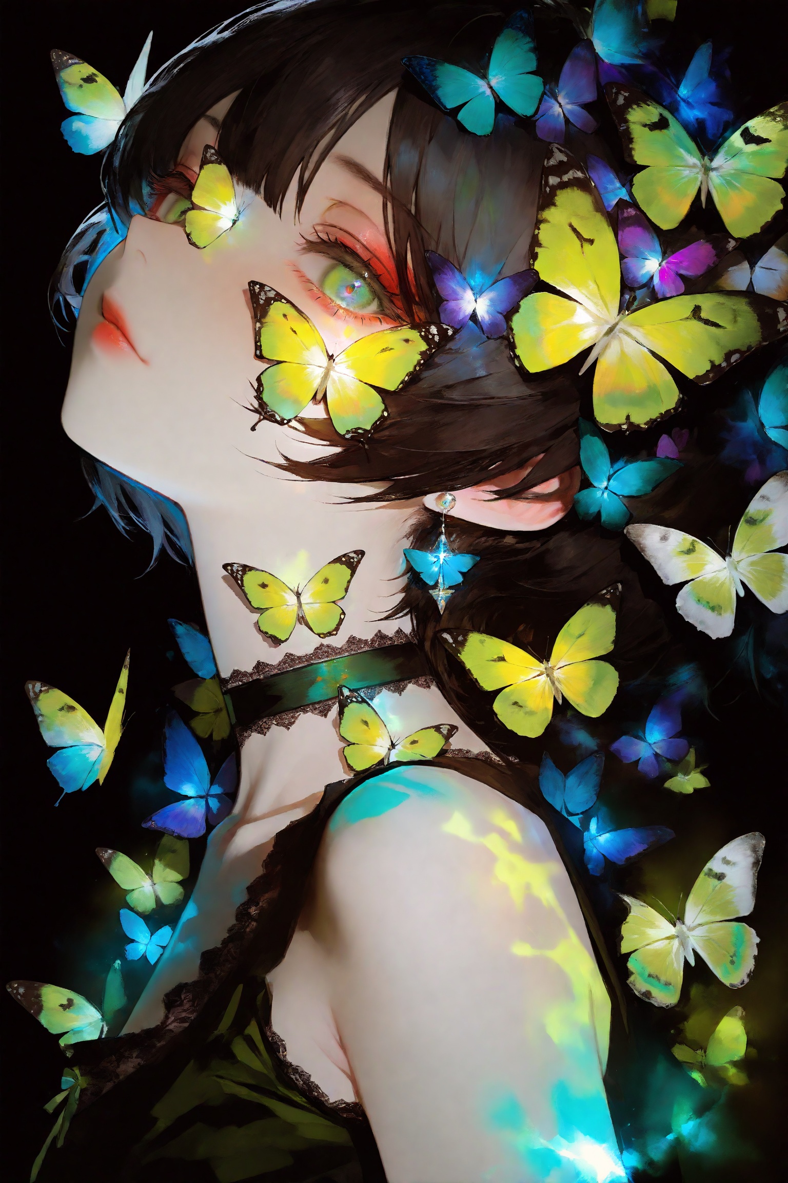 1girl,  earrings,  solo on Tensor.Art