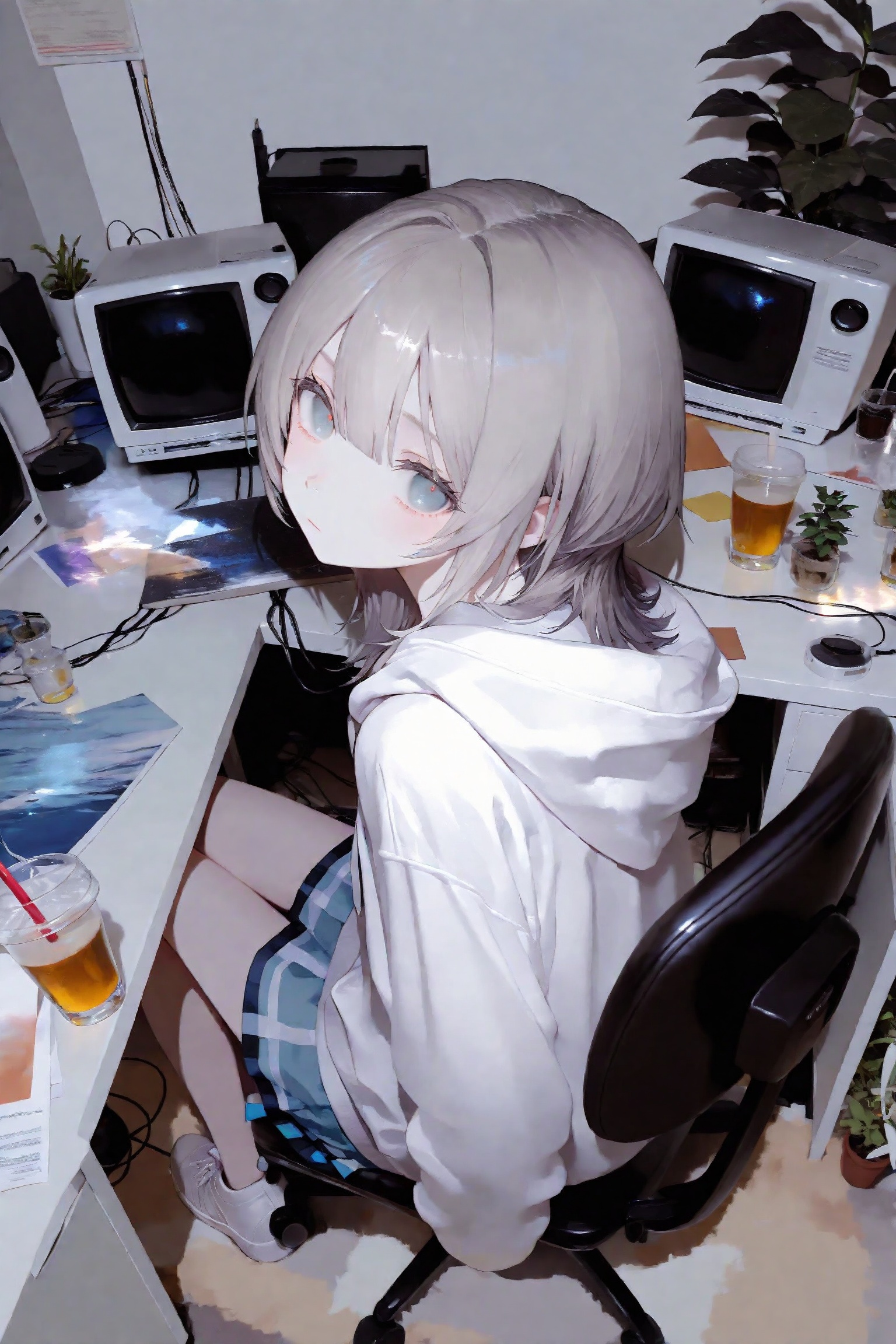 computer,  1girl,  monitor on Tensor.Art