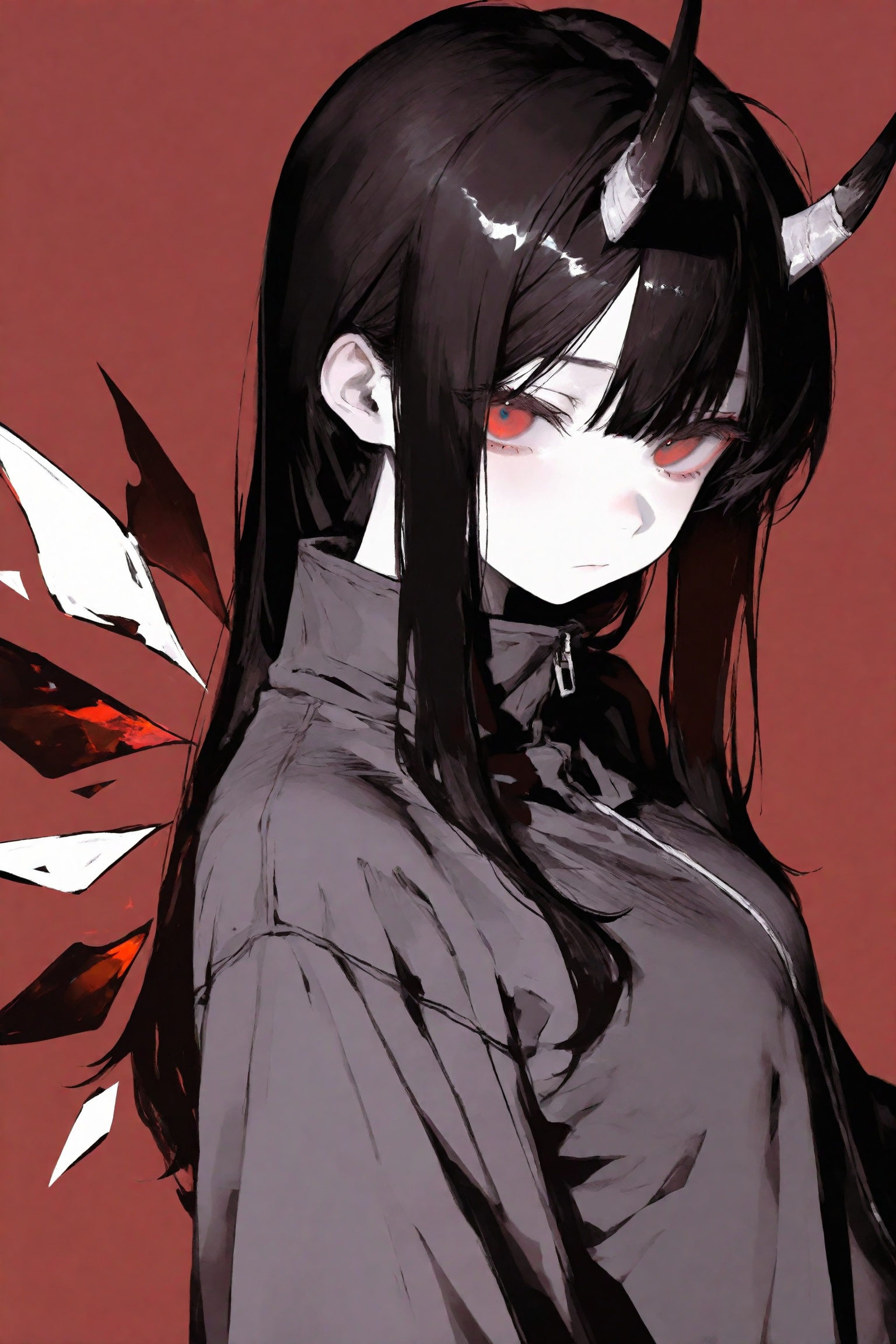 1girl,  red background,  solo on Tensor.Art