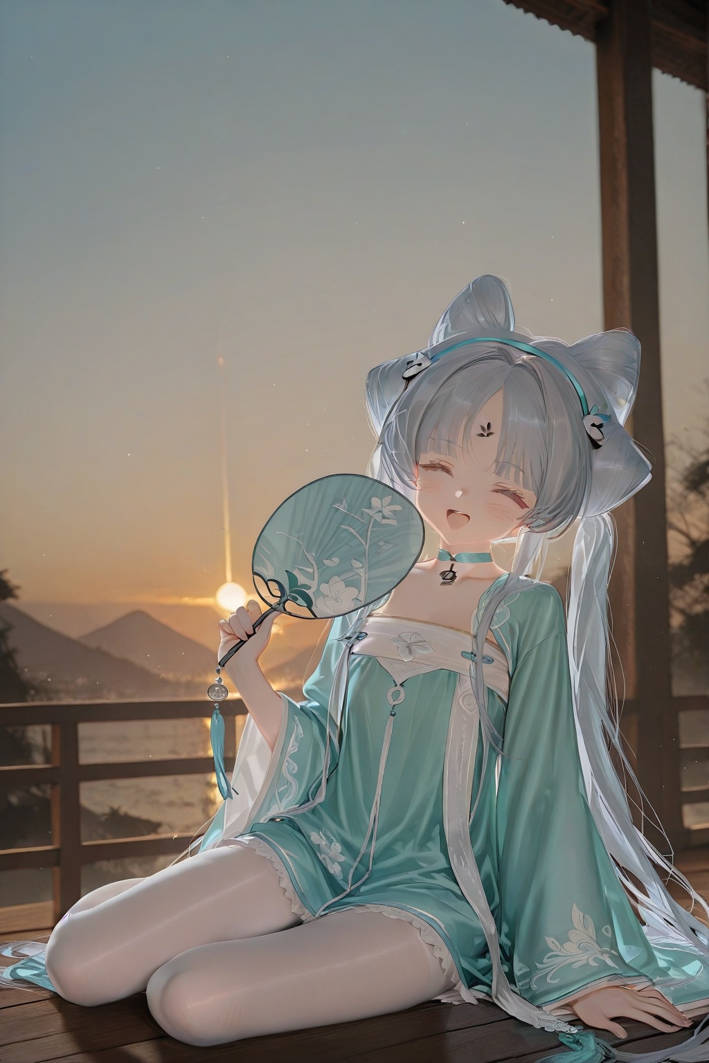 chang feng (azur lane),  chang feng (a sky blue eclipsing jade) (azur lane),  1girl on Tensor.Art