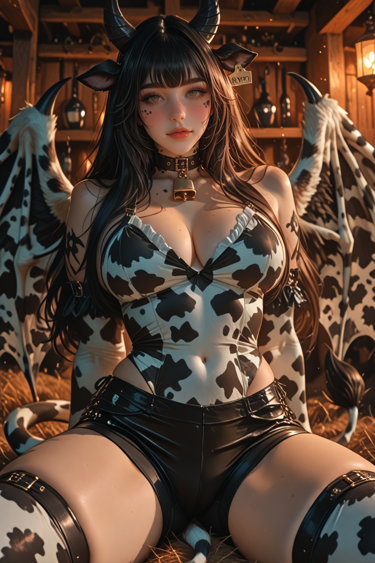 Bovara,  cow tail,  wings on Tensor.Art