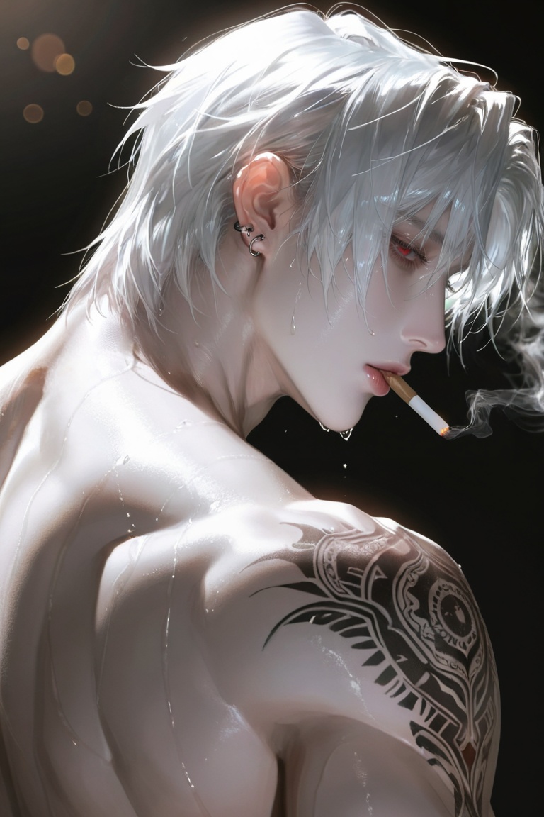 (close up portrait),  dark fantasy anime male character,  pale skin on Tensor.Art