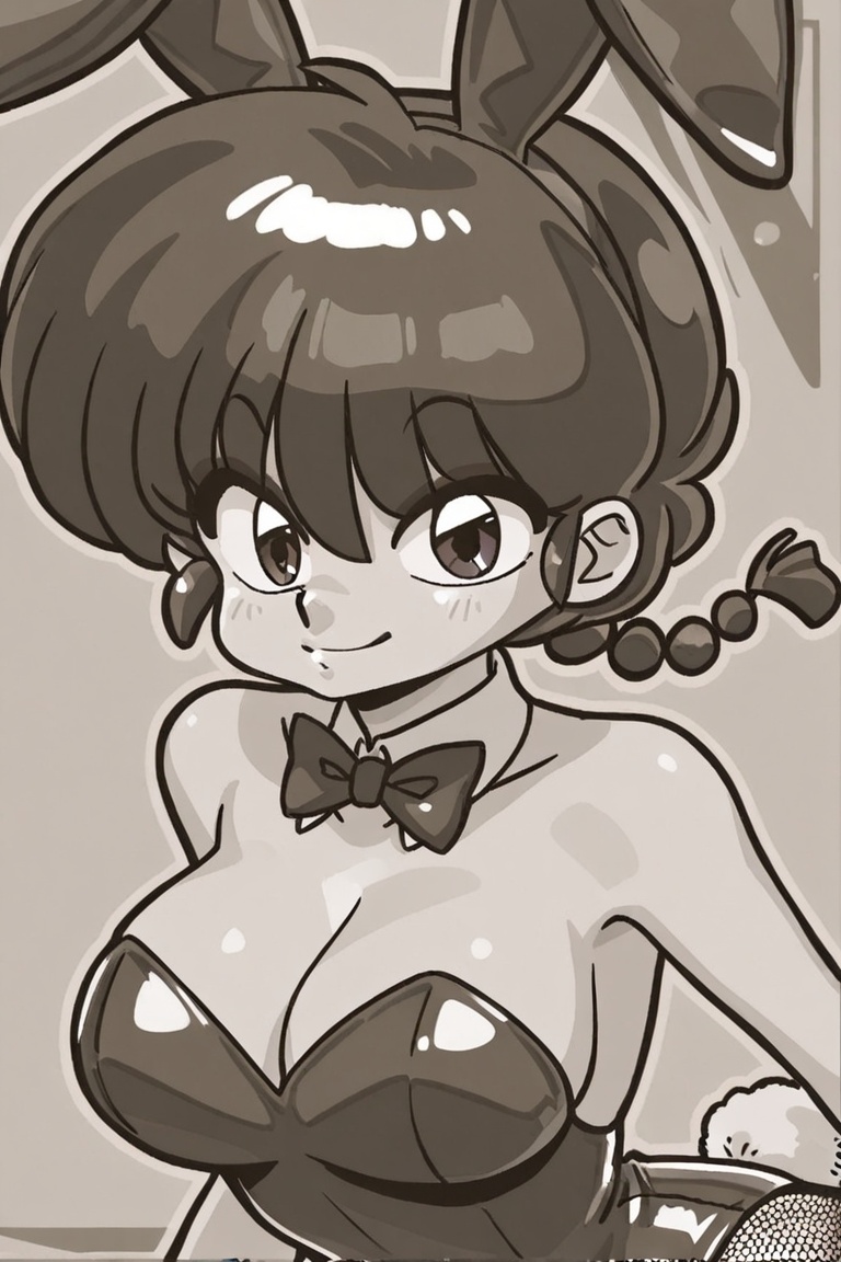 Beautiful bunny girl,  Outline animation,  long eyelashes on Tensor.Art