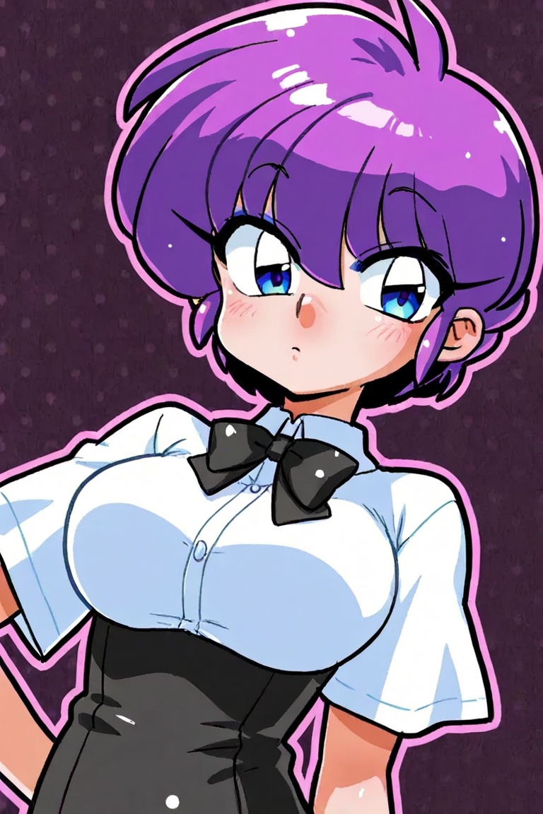Outline animation,  long eyelashes,  thick eyeshadow on Tensor.Art