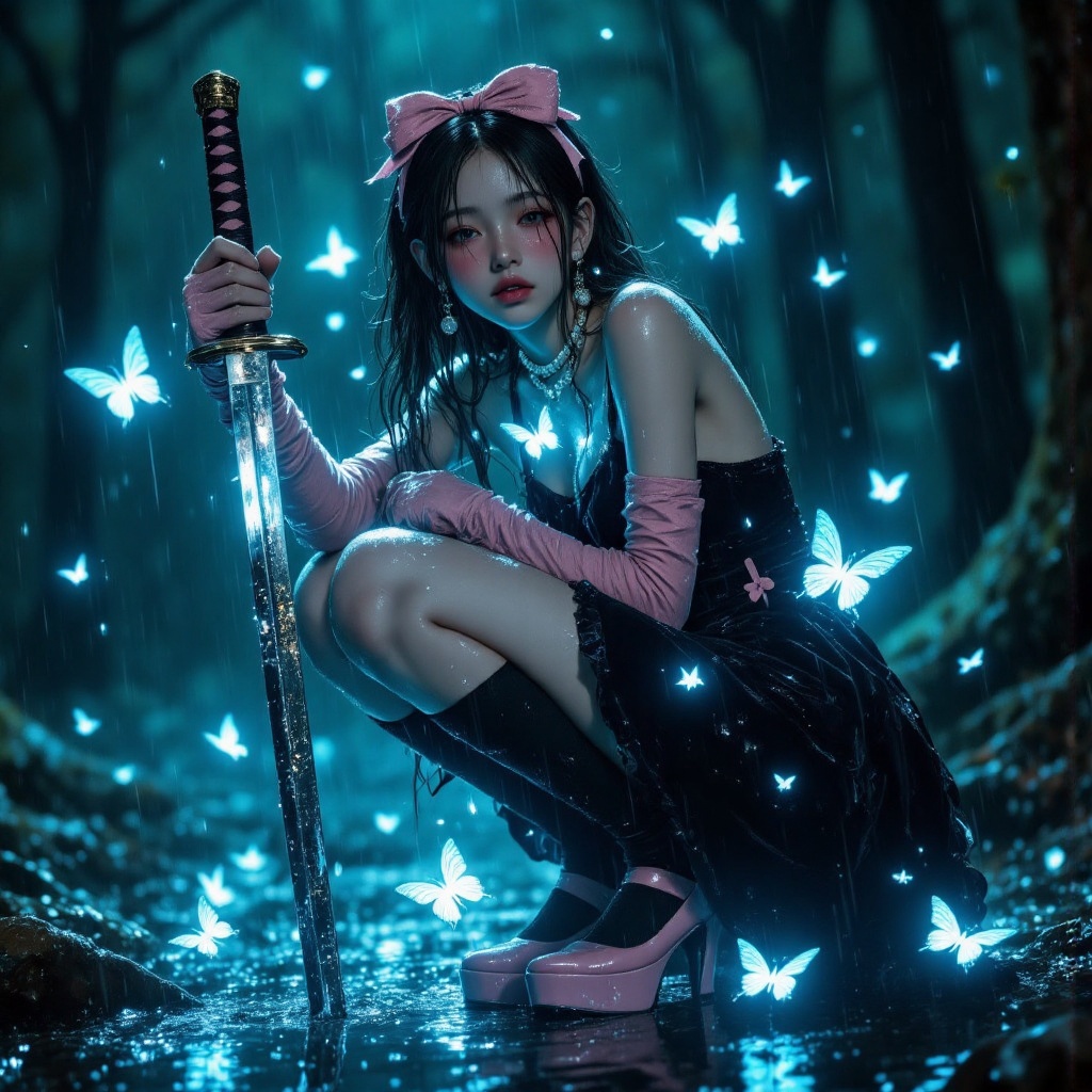 masterpiece,  best quality,  ultra detailed 8K cinematic digital illustration of an exact young East Asian / Korean woman...
