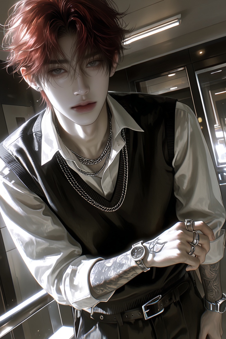 1male,  solo,  red hair by Aily on Tensor.Art