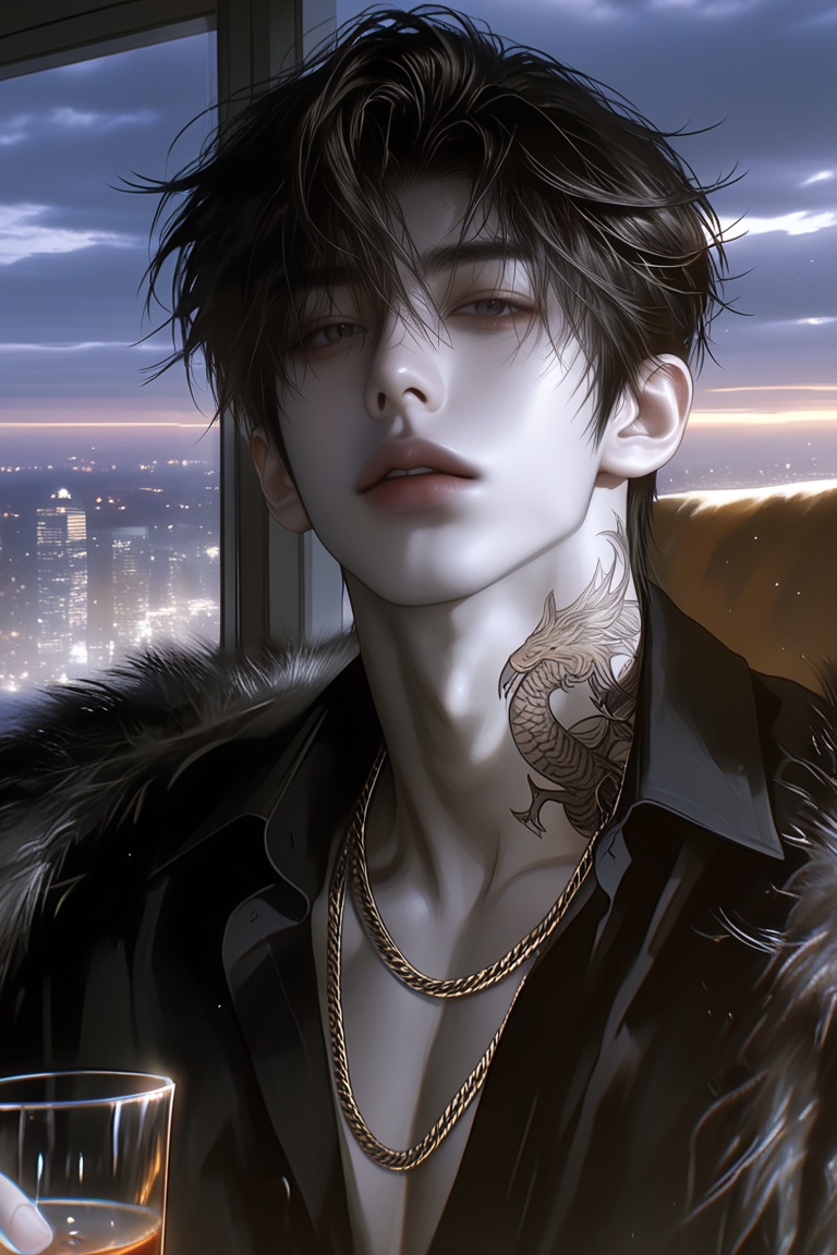 1male,  solo,  black hair by Aily on Tensor.Art