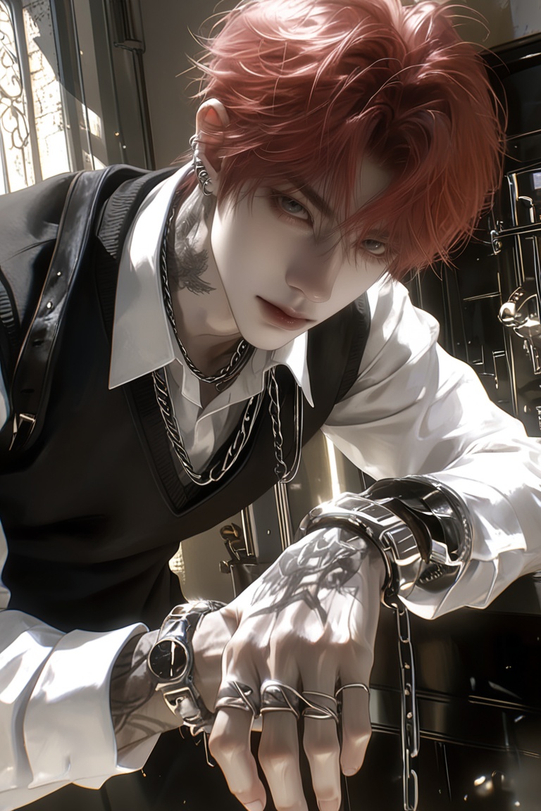 (Highly refined art style) 1male,  solo,  semi realistic young man by Aily on Tensor.Art
