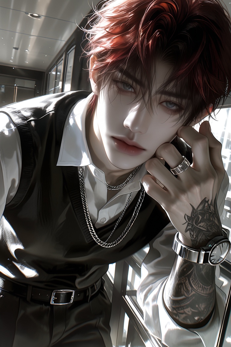 1male,  solo,  red hair by Aily on Tensor.Art