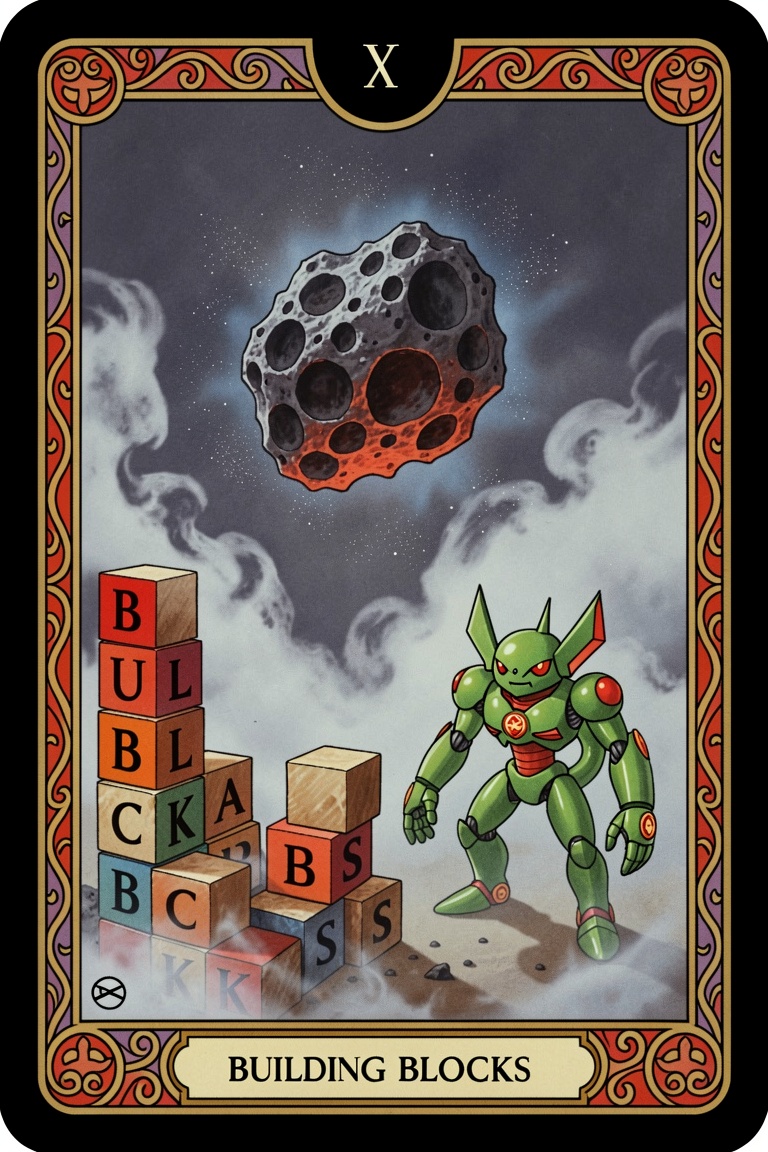 Tarot card,  building BLOCKS,  mist on Tensor.Art