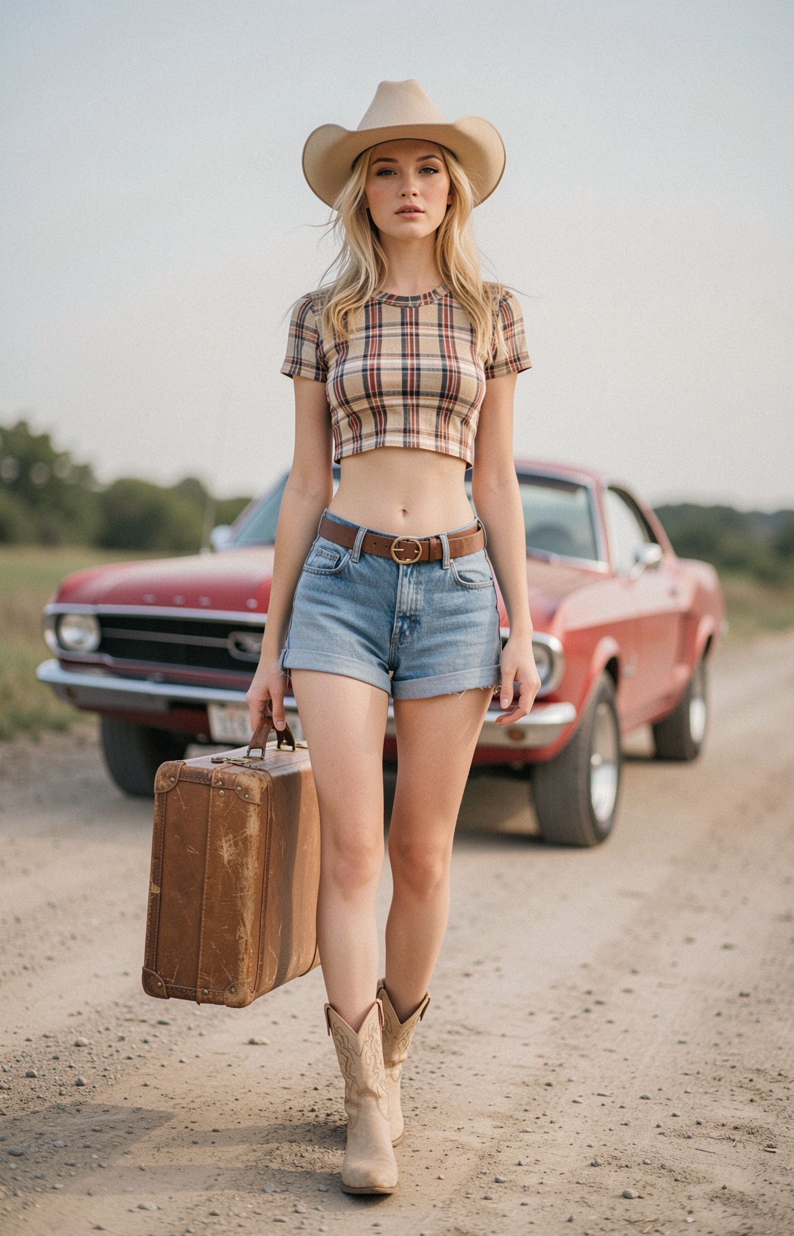 The young woman in the image,  likely in her early twenties,  exudes a sense of youthful energy and freedom on Tensor.Art