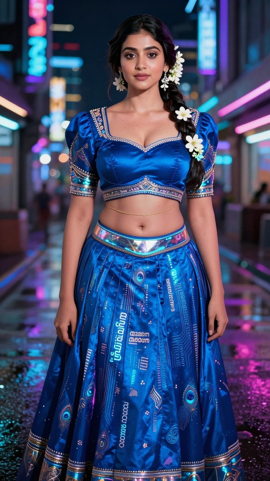 ultra realistic fair-skinned Kerala woman with a graceful hourglass figure,  naturally wide hips,  full bust on Tensor.Art