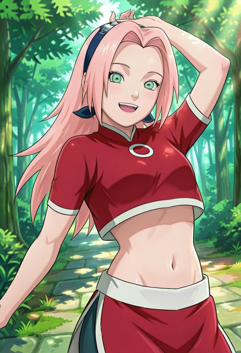 sak11a,  long hair,  navel on Tensor.Art