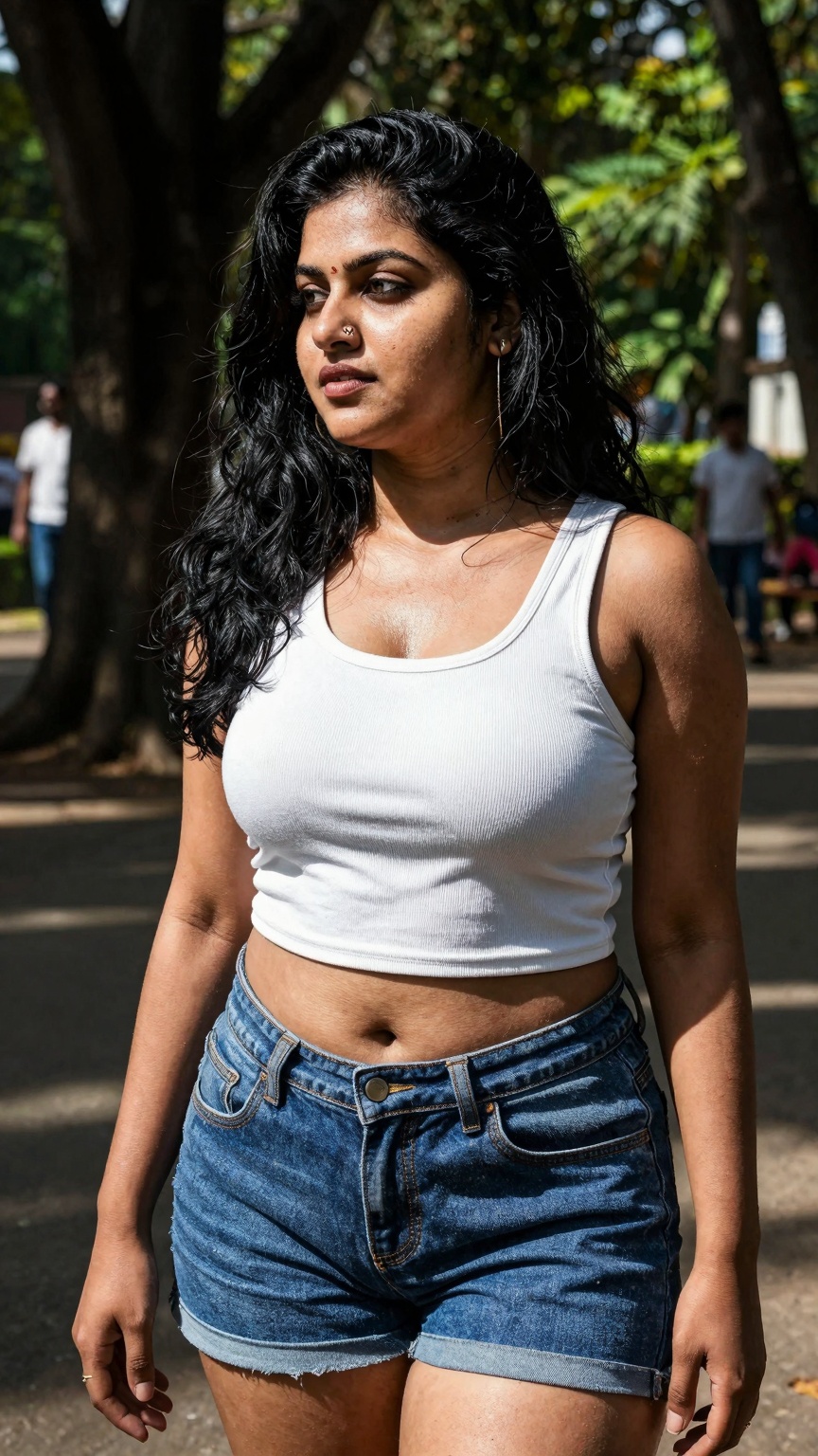 gorgeous random woman in random outfit posing for a sensual photography session at a local park,  Mobile photography,  sho...