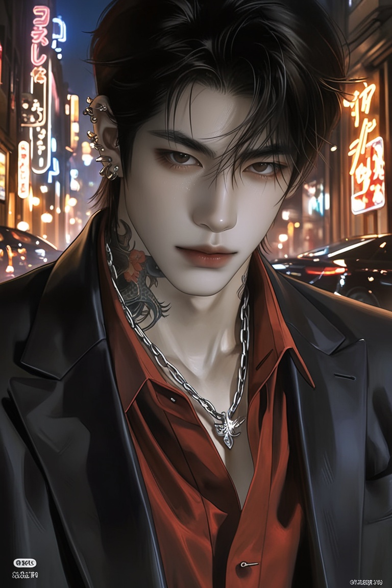 (Highly refined art style) 1male,  solo,  semi realistic young man on Tensor.Art