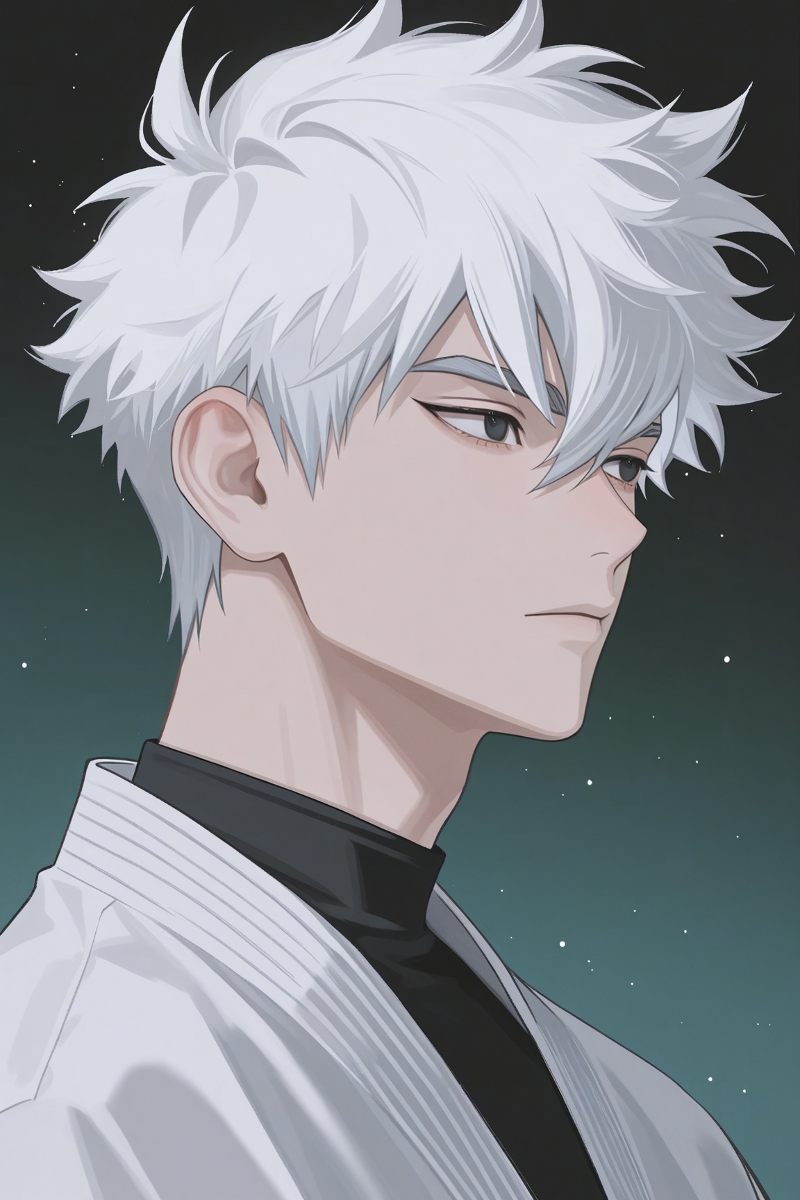 1boy,Lu Guang \(LINK CLICK\),short hair,white hair,black eyes