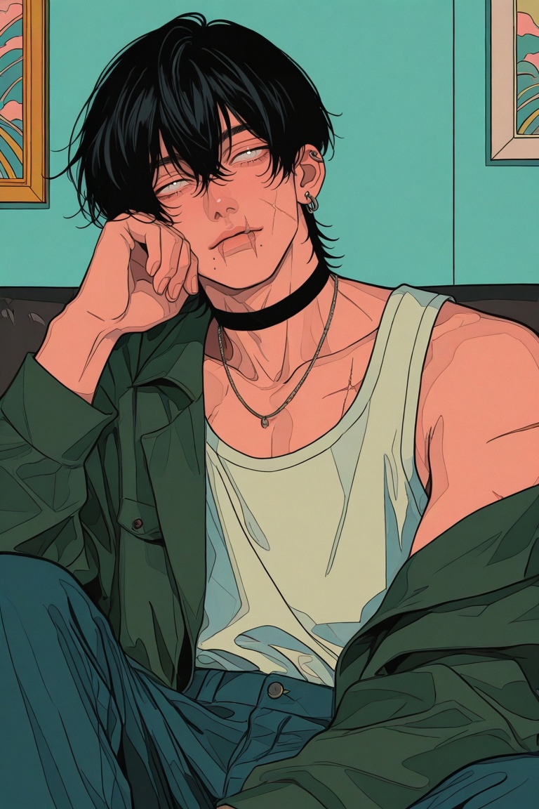 1boy,  **** top,  pants on Tensor.Art