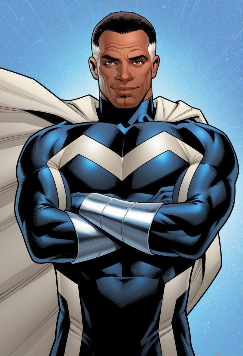 BlueMarvel,  solo,  blue background on Tensor.Art