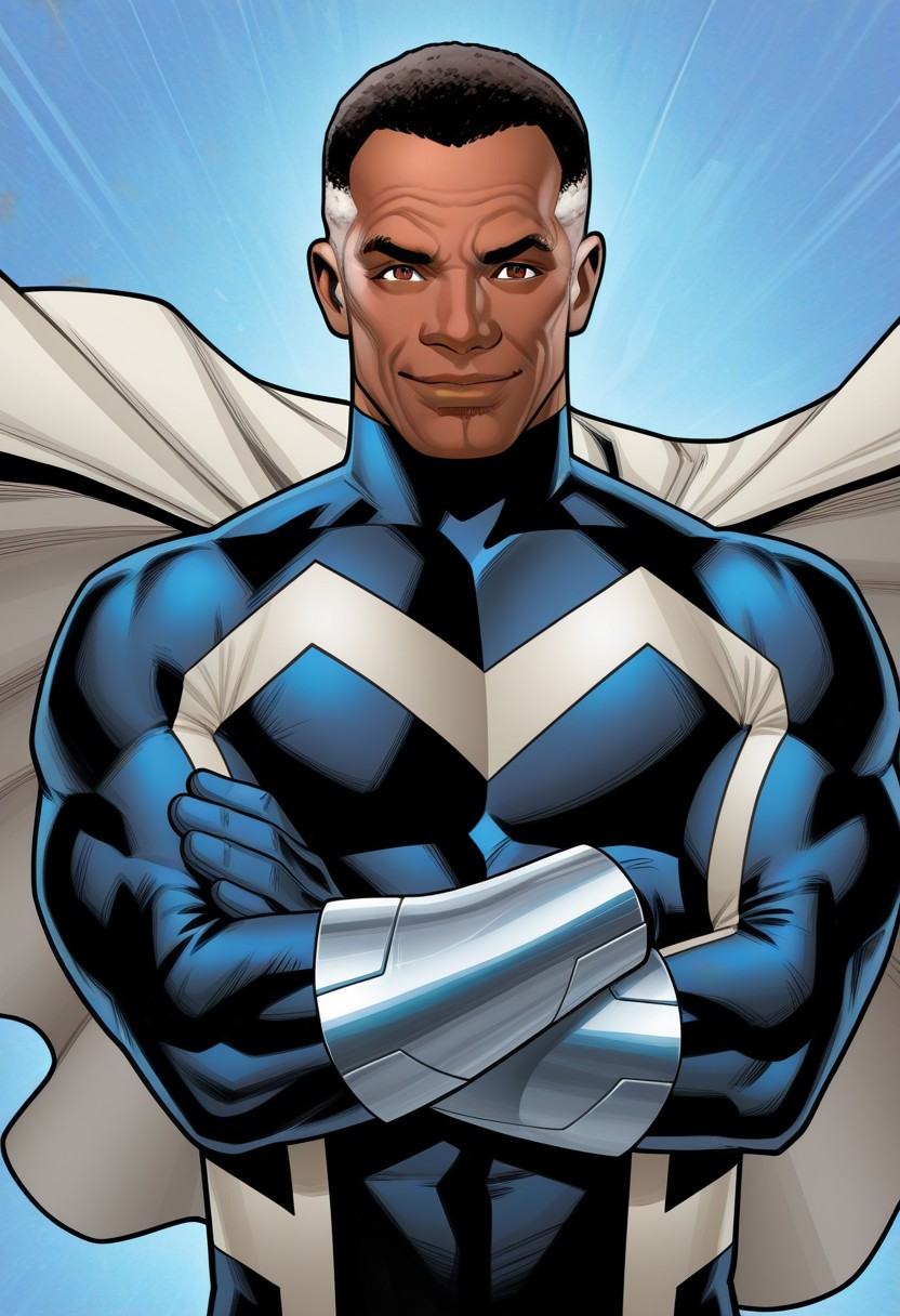 BlueMarvel,  solo,  blue background on Tensor.Art
