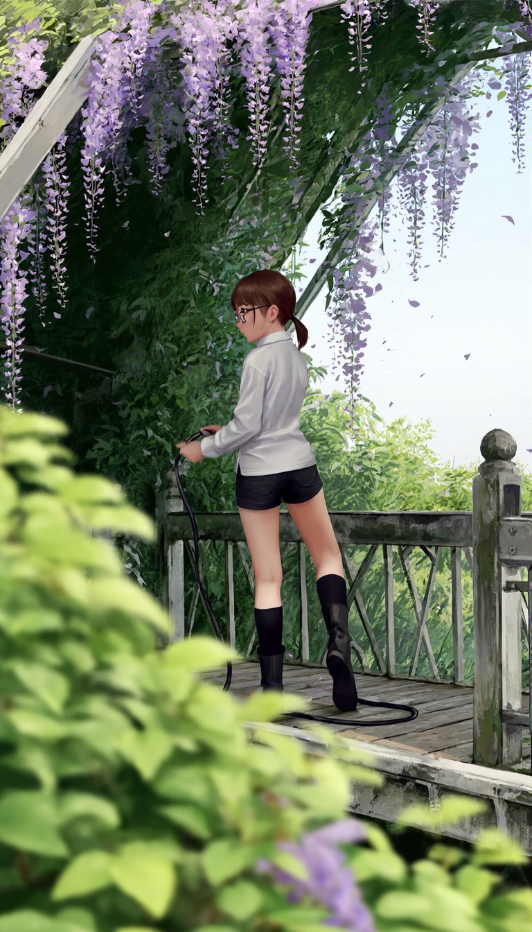 In the immediate foreground,  dense,  verdant green plant foliage on Tensor.Art
