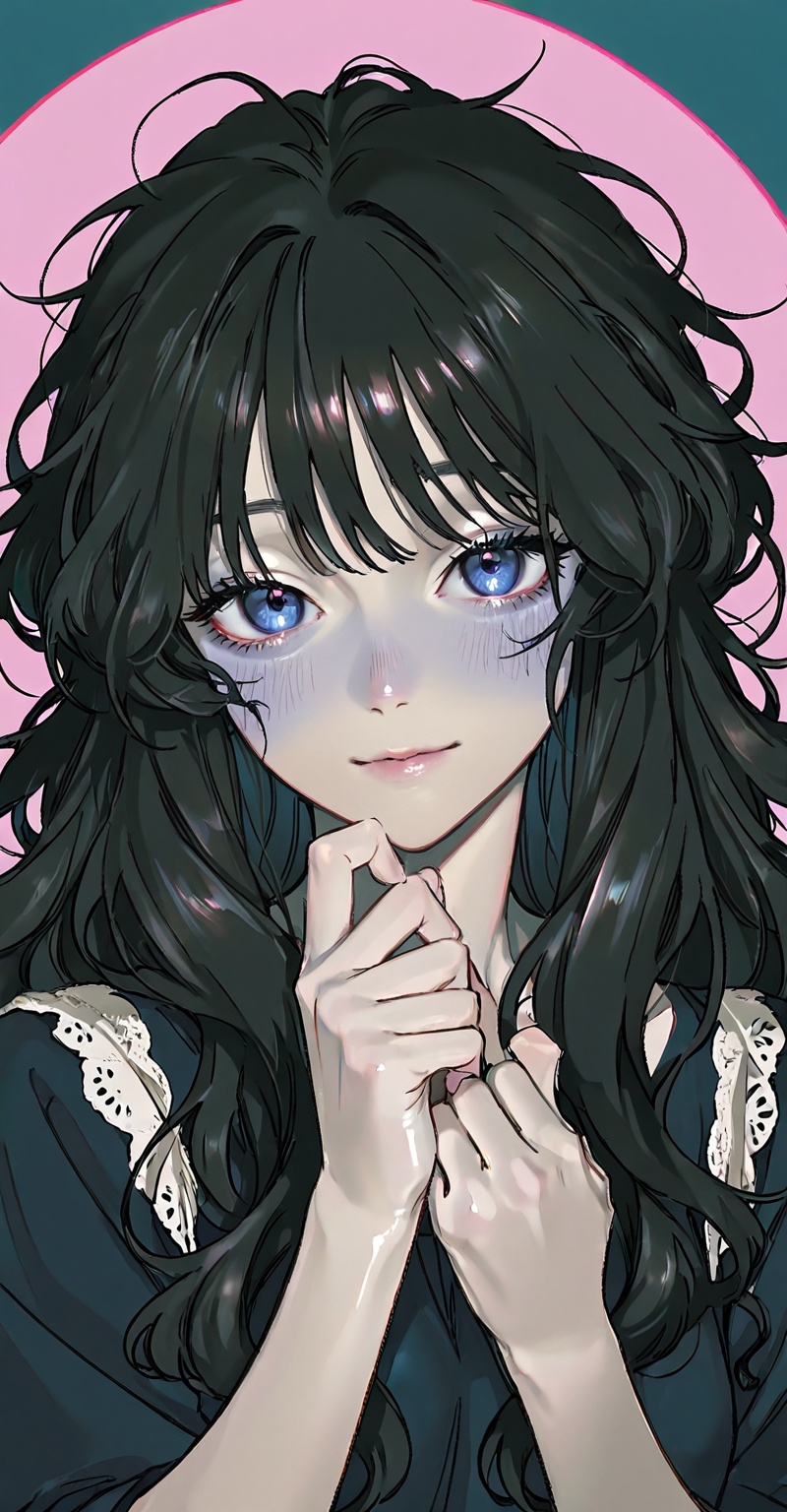 [[[1girl:1.2]]],  [[dark blue eyes:0.5]],  blue color on Tensor.Art