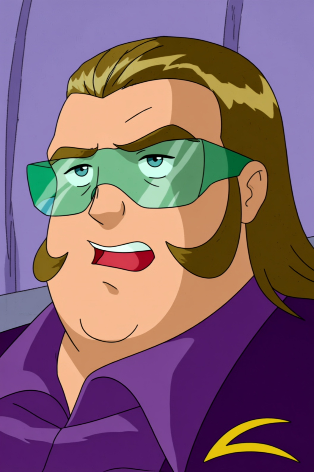 cartoon style image of a character with a fair complexion,  light blue-grey eyes,  and visible concern on their face. They...