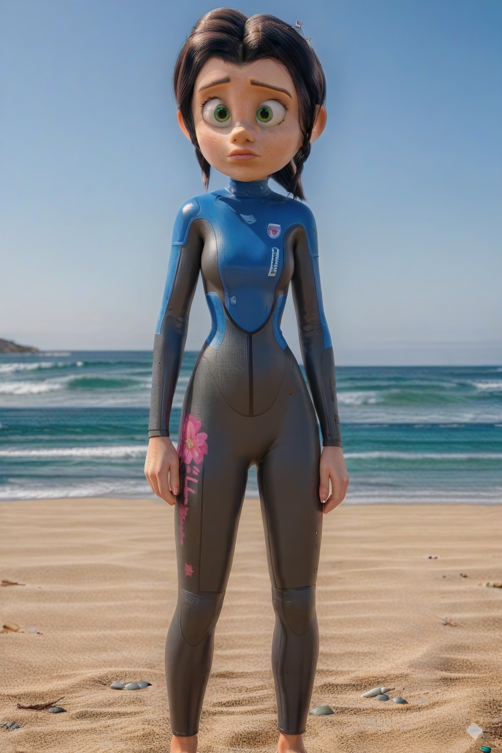 AMY GONZALEZ,  skinsuit,  green eyes on Tensor.Art