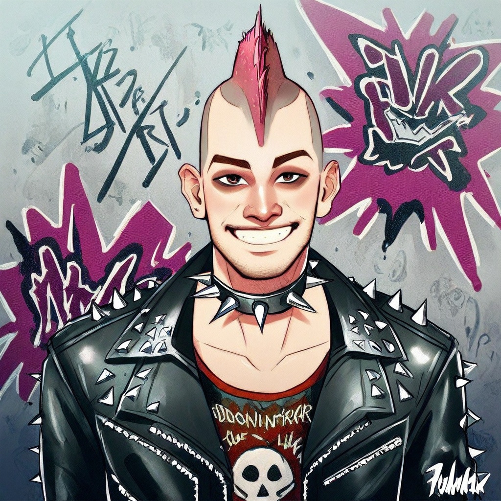 Punk clothing,  solo,  alley way on Tensor.Art