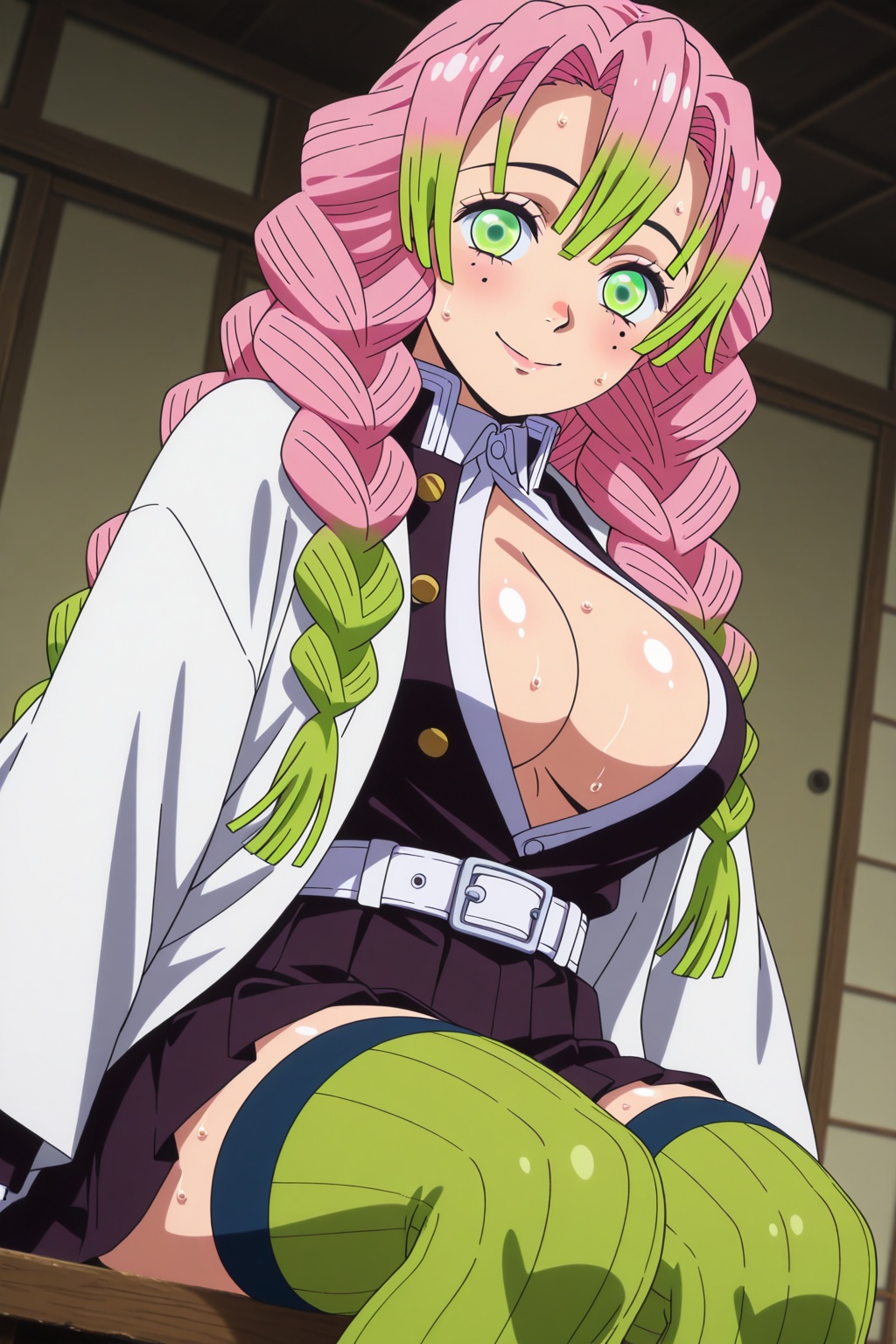 1girl,  demon_slayer_uniform,  kanroji_mitsuri on Tensor.Art