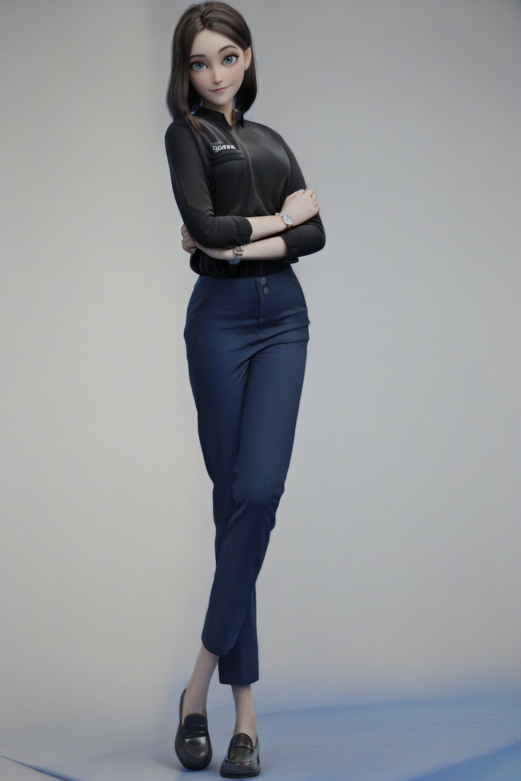 SAM,  long-sleeve black shirt,  Pants on Tensor.Art