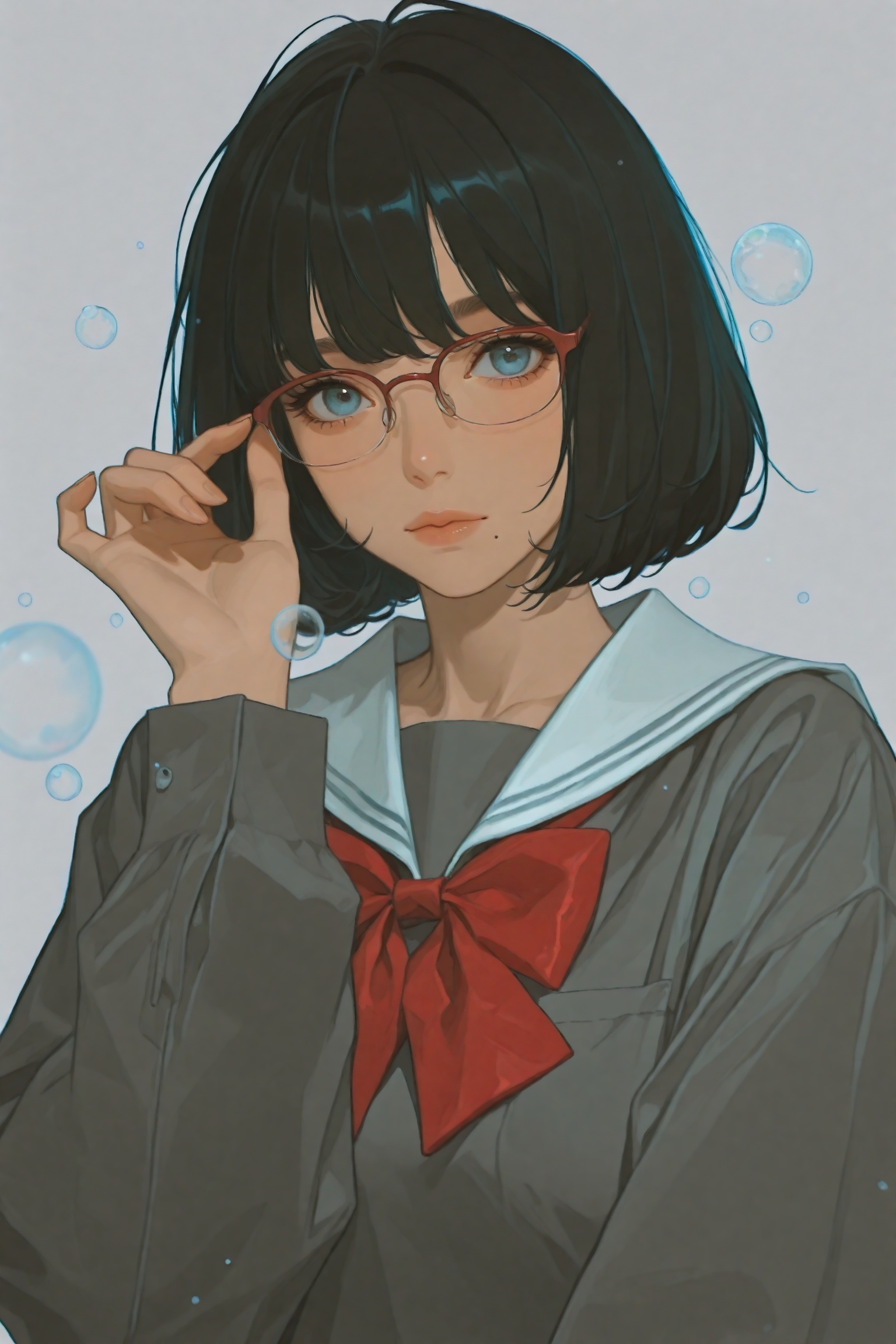 1girl,  solo,  glasses on Tensor.Art