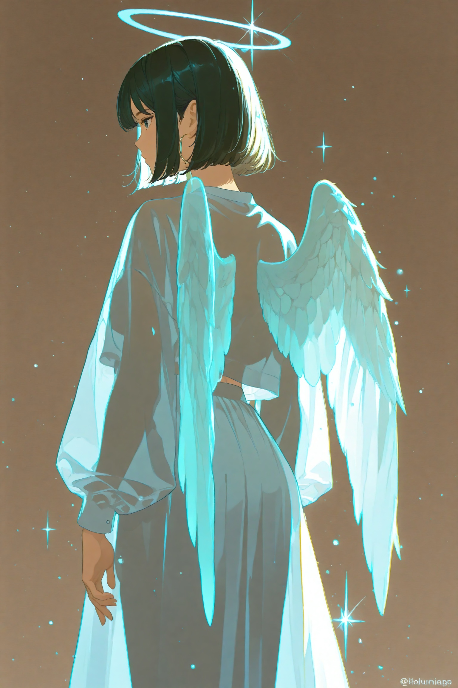 1girl,  wings,  hoop earrings on Tensor.Art