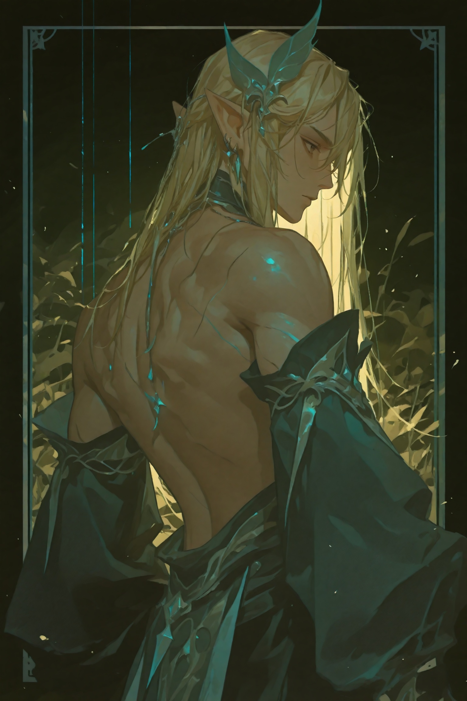 1boy,  male focus,  pointy ears on Tensor.Art