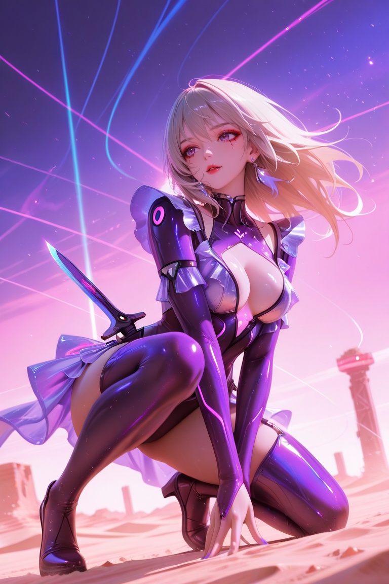 female,  platinum blonde hair,  hip-length hair flowing in wind on Tensor.Art