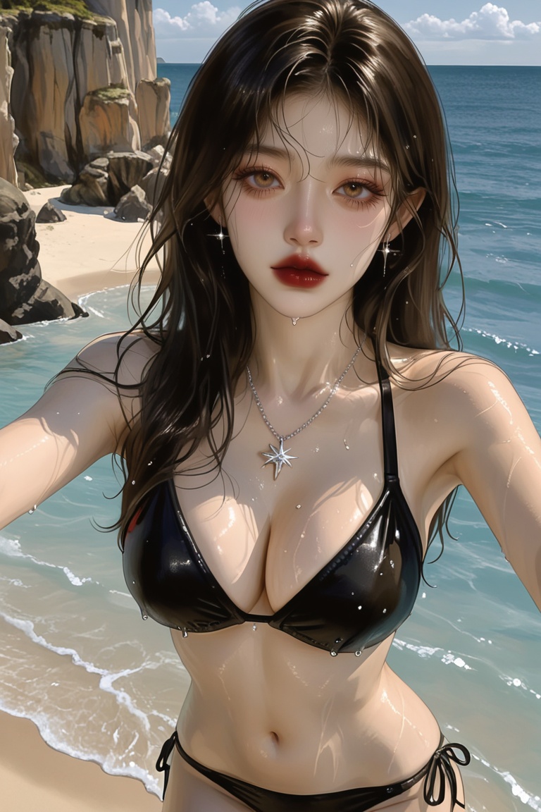 (Highly refined art style) 1female,  solo,  semi realistic young woman on Tensor.Art