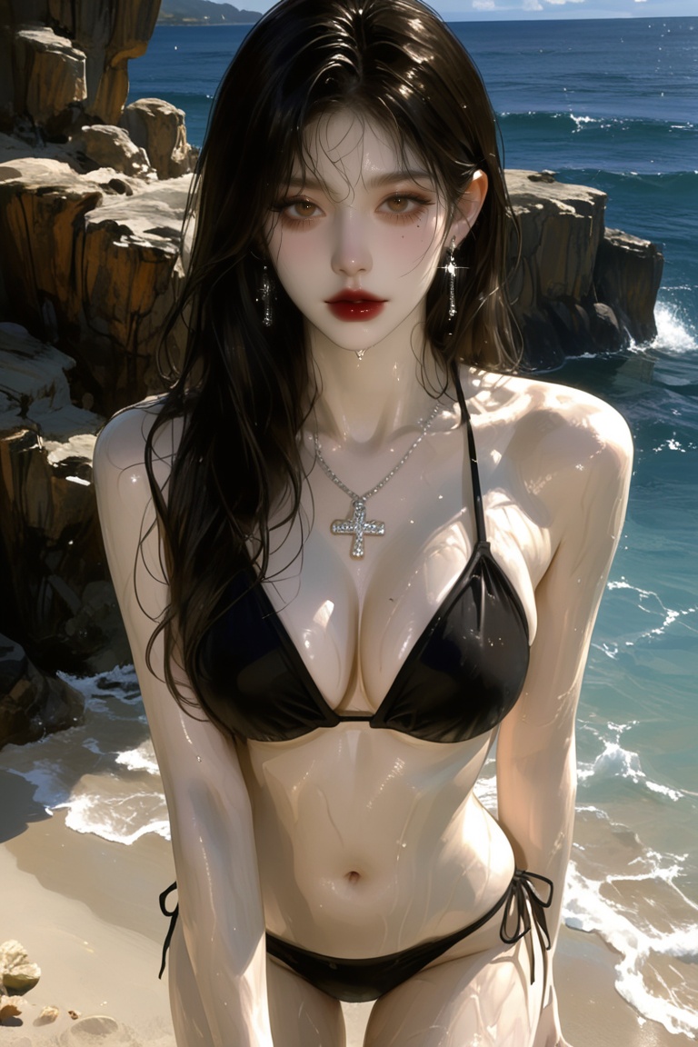(Highly refined art style) 1female,  solo,  semi realistic young woman on Tensor.Art
