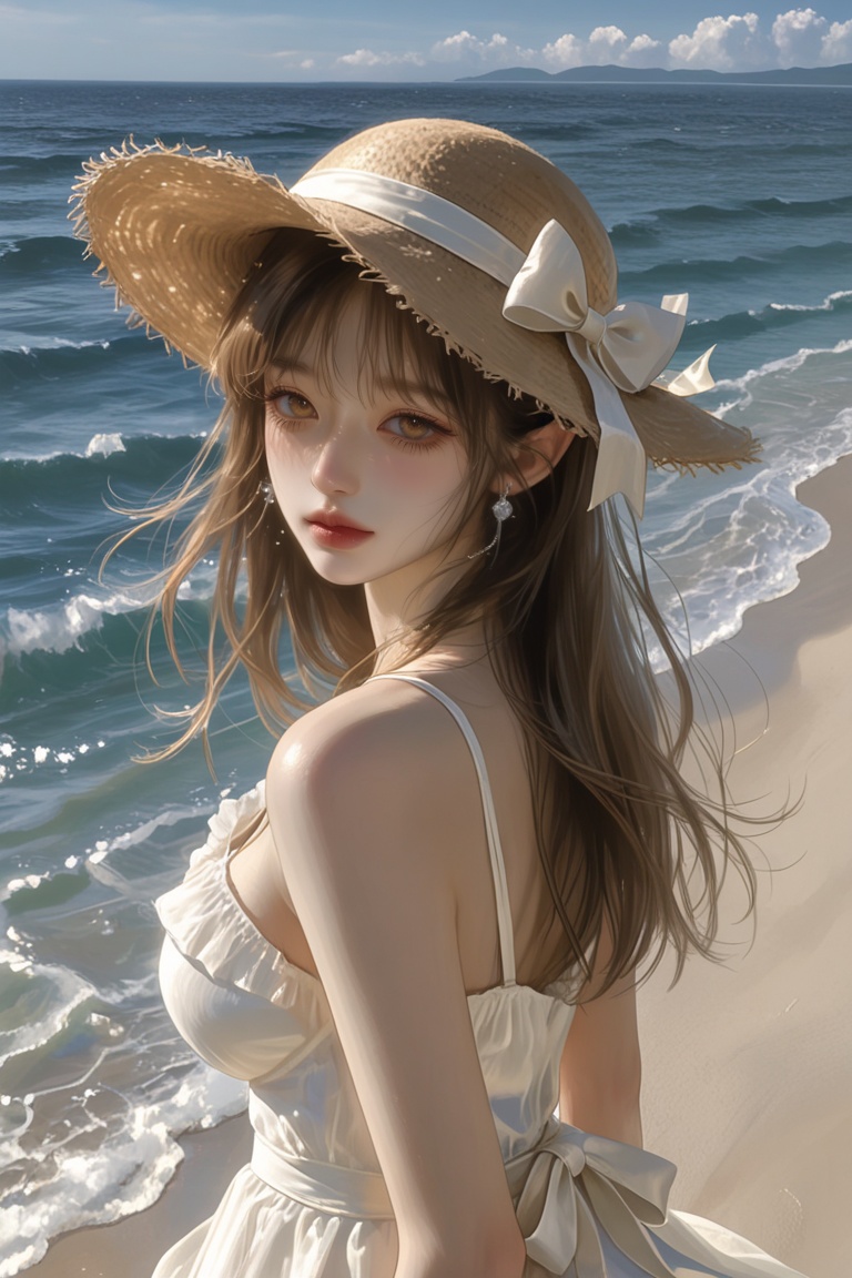 (Highly refined art style) 1female,  solo,  semi realistic young woman on Tensor.Art